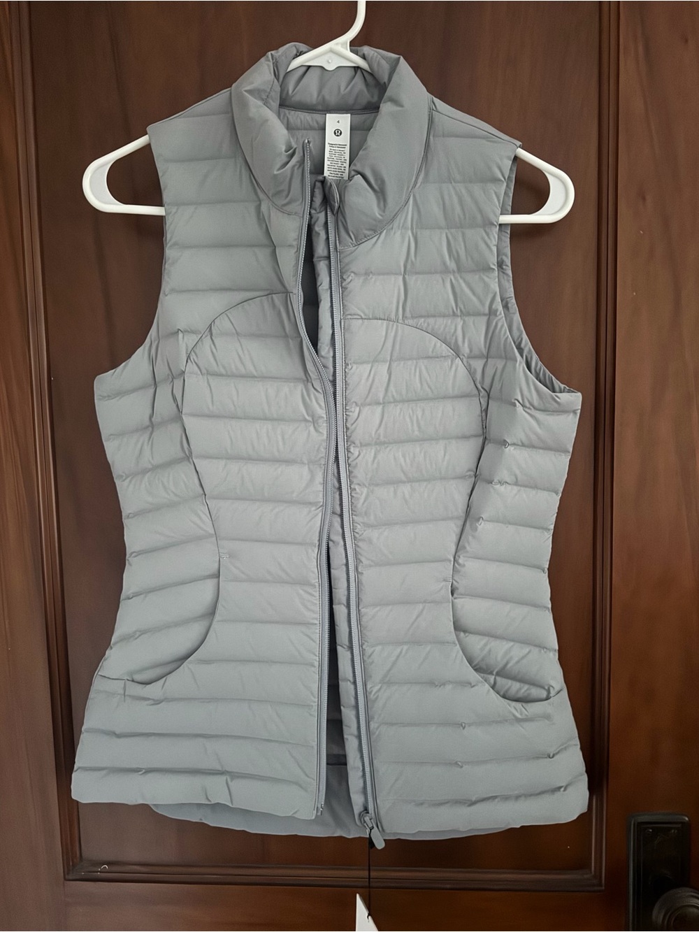 lululemon athletica Light Gray Quilted Packable Puffer Vest